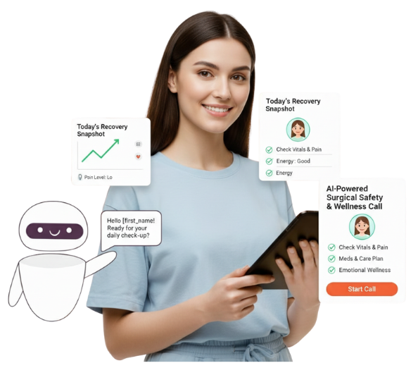 Jaz — friendly AI voice assistant for post-surgical patient recovery